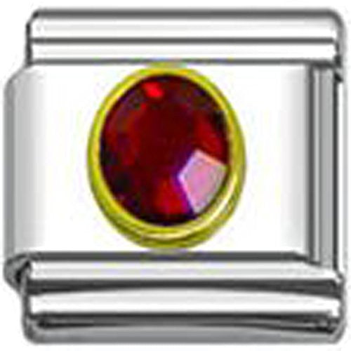 July Crystal Birthstone Italian 9mm Charm Link for Bracelet