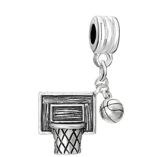 Basketball Net Hoop with Dangling Basketball for Snake Chain Bracelet - Sexy Sparkles Fashion Jewelry