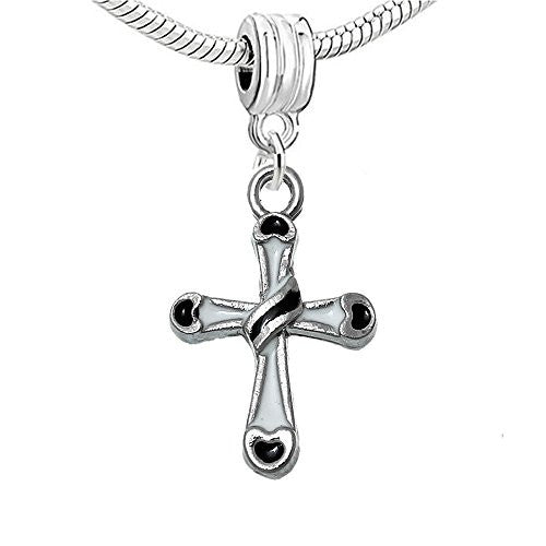 Cross Dangle Charm European Bead Compatible for Most European Snake Chain Bracelet