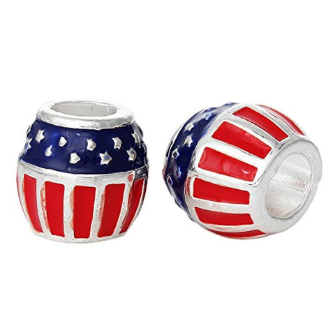 United States American Flag Bead Compatible for Most European Snake Chain Bracelet - Sexy Sparkles Fashion Jewelry - 2
