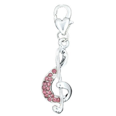 Pink Music Note Charm for European Jewelry w/ Lobster Clasp - Sexy Sparkles Fashion Jewelry - 5