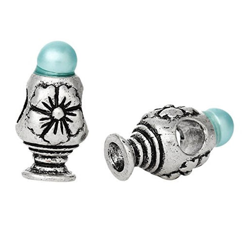 Flower with Skyblue Blue Acrylic Charm Bead - Sexy Sparkles Fashion Jewelry - 2