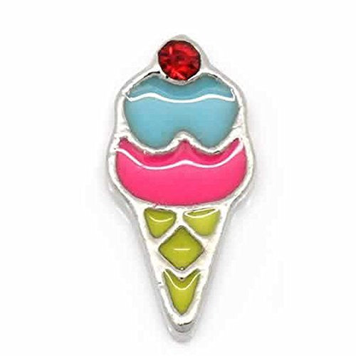 Ice Cream Floating Charm For Glass Living Memory Lockets - Sexy Sparkles Fashion Jewelry - 1