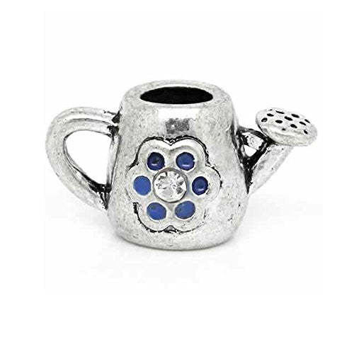 Watering Can Bead Spacer for Snake Chain Charm Bracelet Blue - Sexy Sparkles Fashion Jewelry - 1