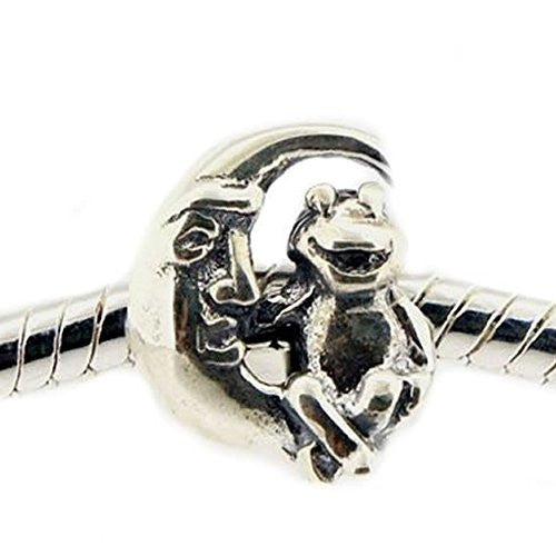 Frog on Moon Charm Bead For snake charm Bracelet - Sexy Sparkles Fashion Jewelry - 1