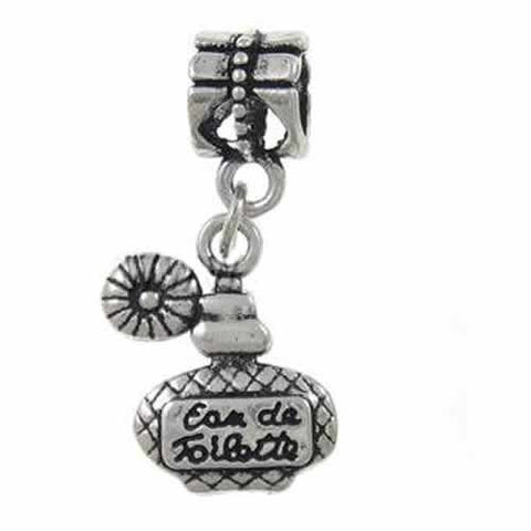 Eau De Toilette Perfume Bottle Dangle European Bead Compatible for Most European Snake Chain Bracelet - Sexy Sparkles Fashion Jewelry - 2