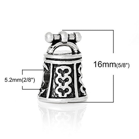 Bell With Hearts Bead Compatible for Most European Snake Chain Bracelet - Sexy Sparkles Fashion Jewelry - 2