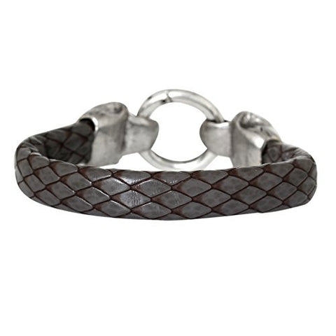 Dark Grey Snake Style Fashion Bracelet with Snake Clasp 22cm X1.5cm(8 5/8 X 5/8) - Sexy Sparkles Fashion Jewelry - 2