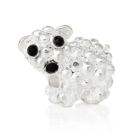 Polar Bear w/ Clear Crystals Charm Bead - Sexy Sparkles Fashion Jewelry - 1