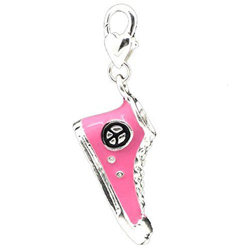 Pink Converse Shoe Clip on Charm Pendant for European Charm Jewelry w/ Lobster Clasp - Sexy Sparkles Fashion Jewelry - 1