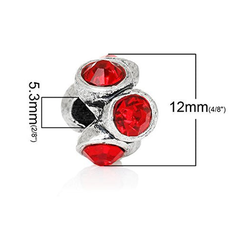 Birthday Month Charms W/ Round  Crystals Bead (July) - Sexy Sparkles Fashion Jewelry - 3