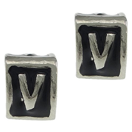 Letter  "V" Triangle Spacer European European Bead Compatible for Most European Snake Chain Charm Bracelet