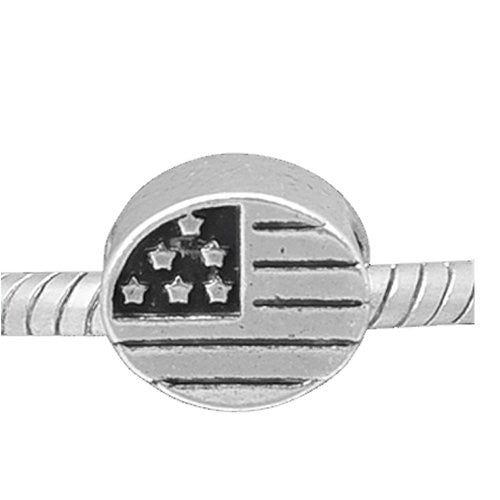 American Flag Charm Oval European Bead Compatible for Most European Snake Chain Bracelet - Sexy Sparkles Fashion Jewelry