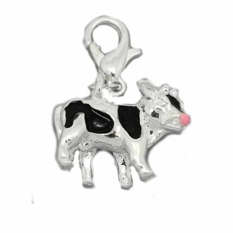 Cow Clip on Pendant for European Charm Jewelry w/ Lobster Clasp - Sexy Sparkles Fashion Jewelry - 4