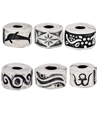 Six (6) Clip Lock Beads + 6 Rubber Stopper O-rings For Snake Chain Charm Bracelet - Sexy Sparkles Fashion Jewelry - 2