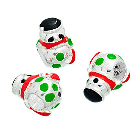 Christmas Snowman W/ Hat Bead Compatible for Most European Snake Chain Bracelet - Sexy Sparkles Fashion Jewelry - 2
