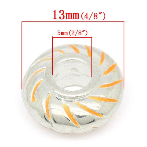Round Floresent Bead Compatible for Most European Snake Chain BraceletFor Snake Chain Bracelet (Orange) - Sexy Sparkles Fashion Jewelry - 3
