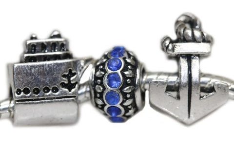 Cruise Ship Theme Charms for Snake Chain Charm Bracelet - Sexy Sparkles Fashion Jewelry - 5