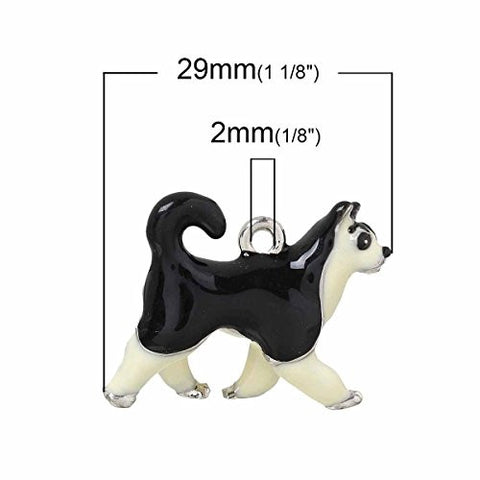 Siberian Husky Dog Pendant Charm Bead for Bracelet or Necklace - Sexy Sparkles Fashion Jewelry - 2