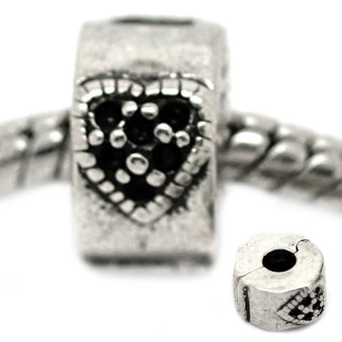 TWO Clip Lock Stopper Heart Clip For Snake Chain Charm Bracelet... - Sexy Sparkles Fashion Jewelry - 1