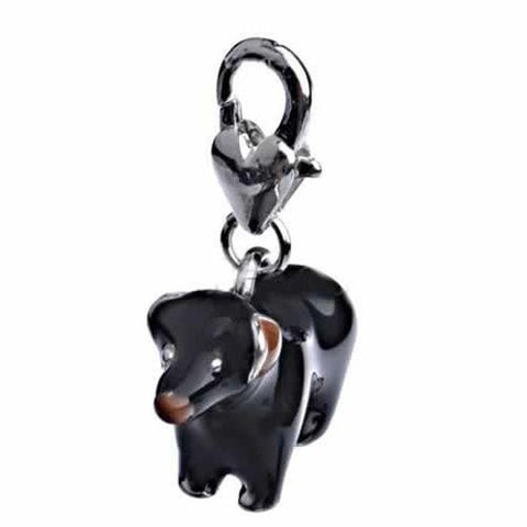Clip on Black Labrador Dog Charm Dangle Pendant for European Clip on Charm Jewelry w/ Lobster Clasp - Sexy Sparkles Fashion Jewelry