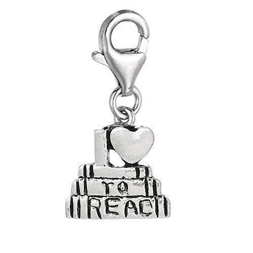 I Love To Read Clip On For Bracelet Charm Pendant for European Charm Jewelry w/ Lobster Clasp - Sexy Sparkles Fashion Jewelry