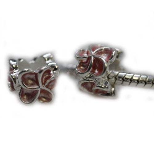 Flower Enamel Design Charm Spacer Bead For Snake Chain Bracelet (Pink) - Sexy Sparkles Fashion Jewelry