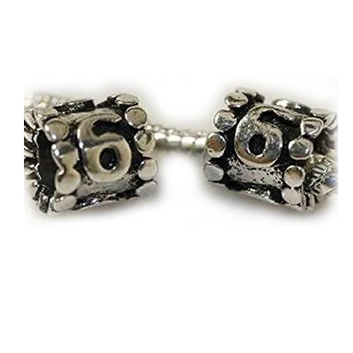 Lucky Number 6 Charm Compatible with European Snake Chain Charm Bracelet - Sexy Sparkles Fashion Jewelry