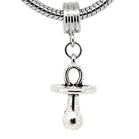 Baby Pacifier Dangle Bead Charm Spacer For Snake Chain Charm Bracelet - Sexy Sparkles Fashion Jewelry - 1