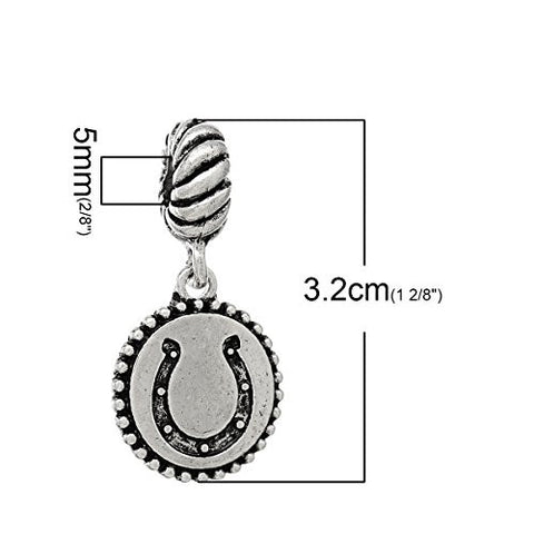 Good Luck Horseshoe Design on Dangle Charm Beads for Most European Snake Chain Bracelet - Sexy Sparkles Fashion Jewelry - 2
