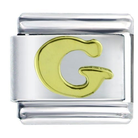 Gold plated base Letter G Italian Charm Bracelet Link - Sexy Sparkles Fashion Jewelry - 4