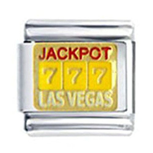 Jackpot 777 Las Vegas Italian Link Bracelet Charm - Sexy Sparkles Fashion Jewelry - 1