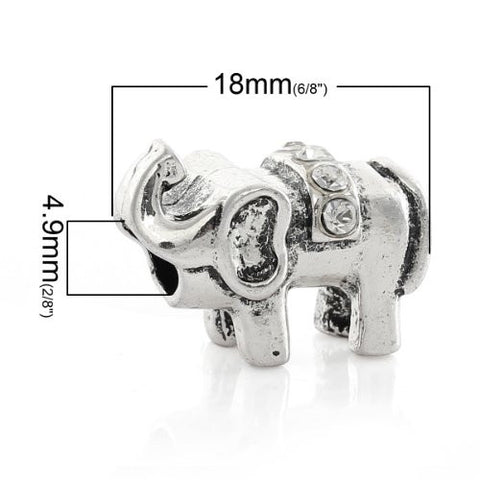 Elephant with  Crystals Charm European Bead Compatible for Most European Snake Chain Bracelet - Sexy Sparkles Fashion Jewelry - 2