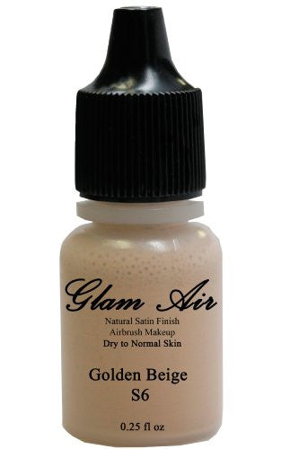 Airbrush Makeup Foundation Satin S6 Golden Beige Water-based Makeup Lasting All Day 0.25 Oz Bottle - Sexy Sparkles Fashion Jewelry - 1