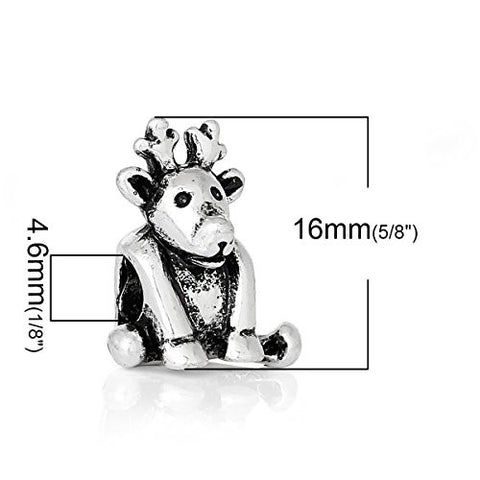 Christmas Reindeer European Charm for Snake Chain Charm Braclets - Sexy Sparkles Fashion Jewelry - 3