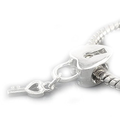 Key to my Heart Dangling Key Top Quality Charm Spacer European Bead Compatible for Most European Snake Chain Bracelet - Sexy Sparkles Fashion Jewelry - 1