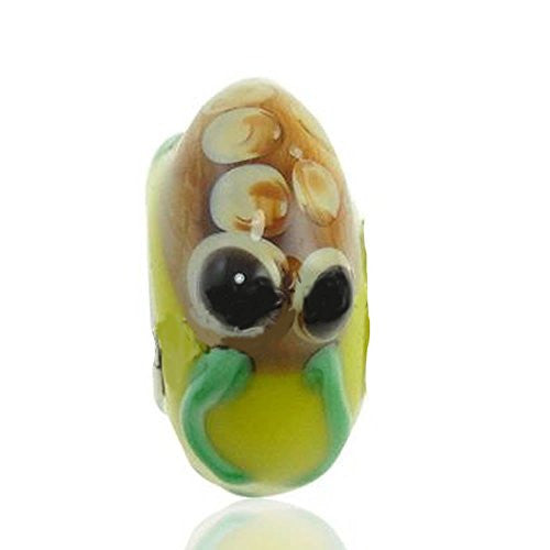 Frog on Murano Glass Bead Compatible for Most European Snake Chain Bracelet