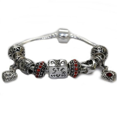 Best Friends Sisters Charm Bracelet 7.5" - Sexy Sparkles Fashion Jewelry - 2