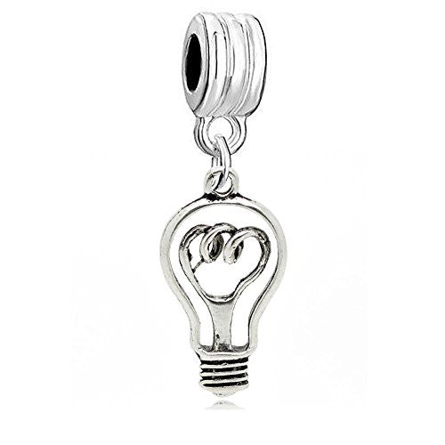 Light Bulb Dangle Charm Bead Compatible with European Snake Chain Bracelet - Sexy Sparkles Fashion Jewelry