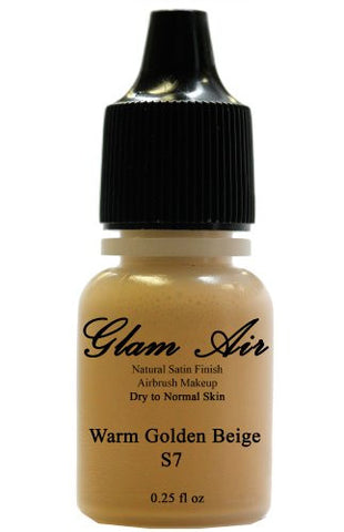 Airbrush Makeup Foundation Satin S7 Warm Golden Beige and S8 Summer Tan Water-based Makeup Lasting All Day 0.25 Oz Bottle By Glam Air - Sexy Sparkles Fashion Jewelry - 2