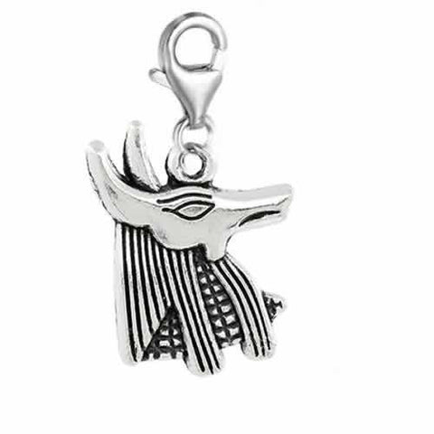 Clip on Egyptian Anubis Pharoah Charm for European Jewelry w/ Lobster Clasp - Sexy Sparkles Fashion Jewelry - 2