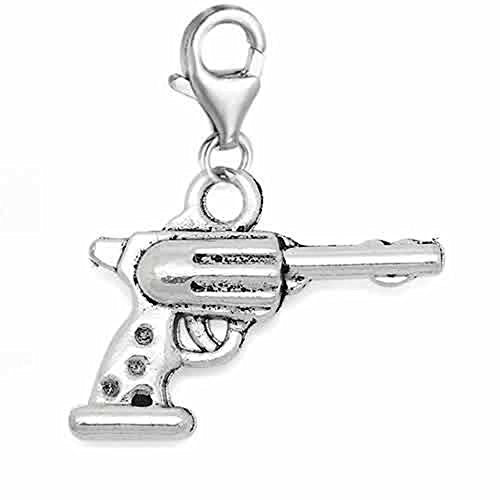 Clip on Gun Charm Dangle Pendant for European Clip on Charm Jewelry with Lobster Clasp - Sexy Sparkles Fashion Jewelry