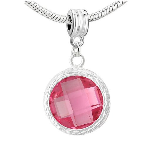 Round Rhinestone Birthstone Charms for Snake Chain Charm Bracelet (October) - Sexy Sparkles Fashion Jewelry