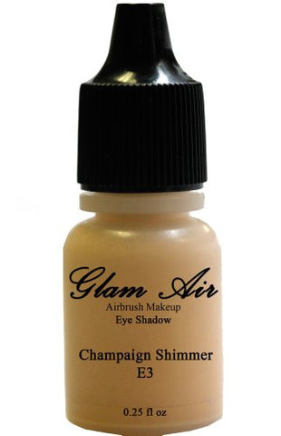 Glam Air Set of Two (2) s- E3Champaign Shimmer & E8sultry Navy Airbrush Water-based 0.25 Fl. Oz. Bottles of Eyeshadow Sultry Navy & Champaign Shimmer - Sexy Sparkles Fashion Jewelry - 3