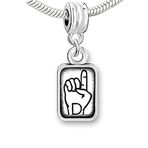 Sign Lauguage Charms Alphabet Letter European Bead Compatible for Most European Snake Chain Bracelet (D) - Sexy Sparkles Fashion Jewelry