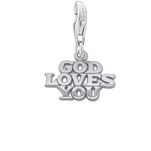 God Loves You Clip on Pendant for European Necklace or Bracelet - Sexy Sparkles Fashion Jewelry