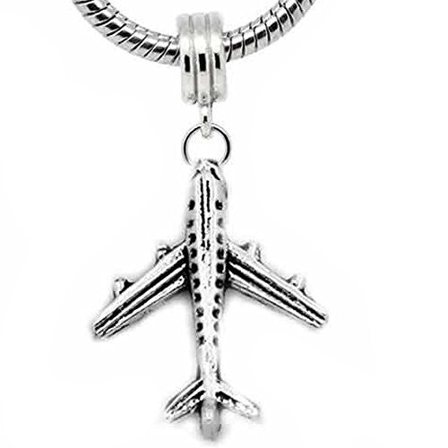 Airplane Charm Dangle Bead Spacer For Snake Chain Charm Bracelet - Sexy Sparkles Fashion Jewelry