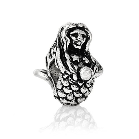 Mermaid Charm Bead Spacer  for Snake Chain Charm Bracelet - Sexy Sparkles Fashion Jewelry - 1