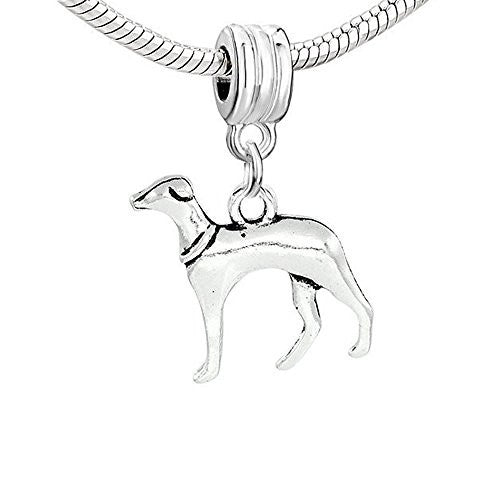 Greyhound Dog European Bead Compatible for Most European Snake Chain Charm Bracelet - Sexy Sparkles Fashion Jewelry