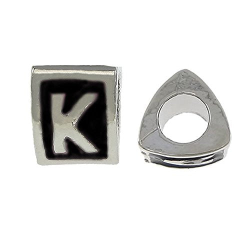 Letter  "K" Triangle Spacer European European Bead Compatible for Most European Snake Chain Charm Bracelet